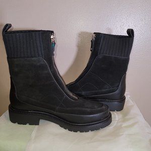 Sam Edelman Leone Lug Sole Chelsea Boot Black Suede